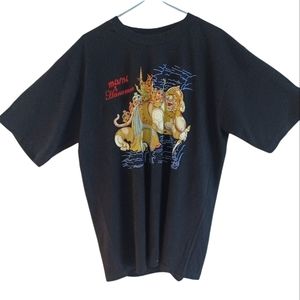 Thailand Hanuman Textured Black Graphic  Double Sided XL T-Shirt Mens - NEW!